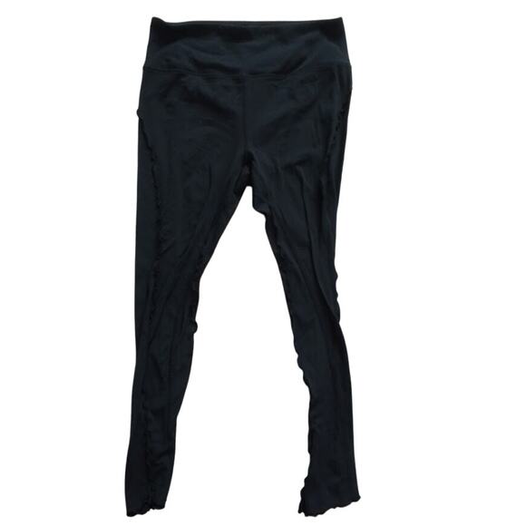 FP Movement Black High Rise Leggings Size M Scallop Trim - Picture 1 of 6